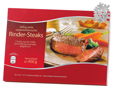 Rinder-Steaks, 2er, August 2014