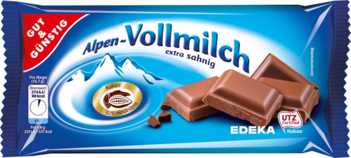 Alpenrahm-Vollmilch-Schokolade, Januar 2018