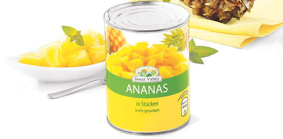 Ananas-Stücke, August 2010
