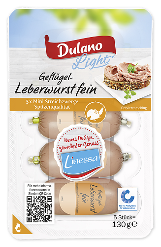 Geflügel-Leberwurst, fein, 5 Stück, September 2017