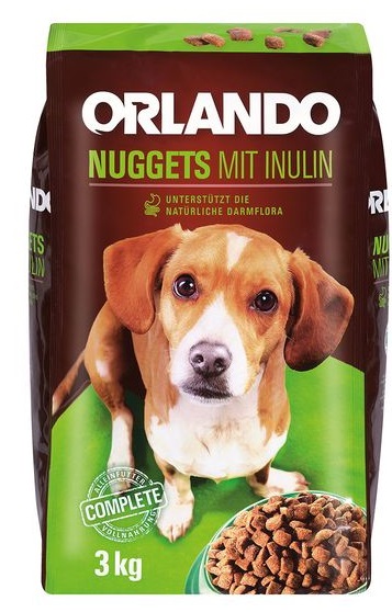 Hundenahrung Nuggets mit Inulin, Juni 2017