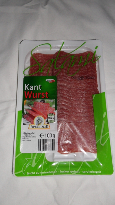 Kantwurst Salami - Aufschnitt, Juli 2013