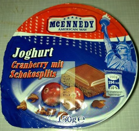 Joghurt Cranberry mit Schokosplits, Juli 2017