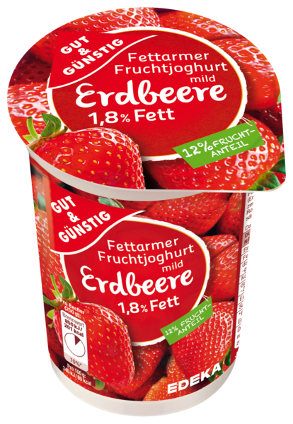 Fettarmer Fruchtjoghurt 1,8% Fett Erdbeere, Januar 2018