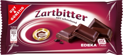 Schokolade Zartbitter, Januar 2018