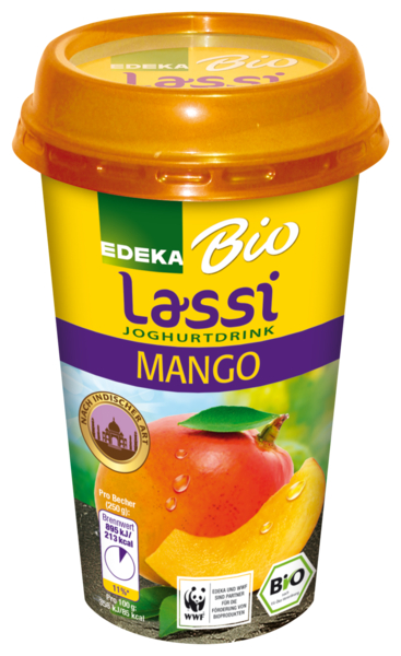 Lassi Joghurtdrink 3,5 % Fett, Mango, Januar 2018