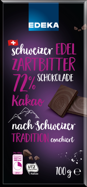 Schweizer Edel-Zartbitterschokolade, Januar 2018