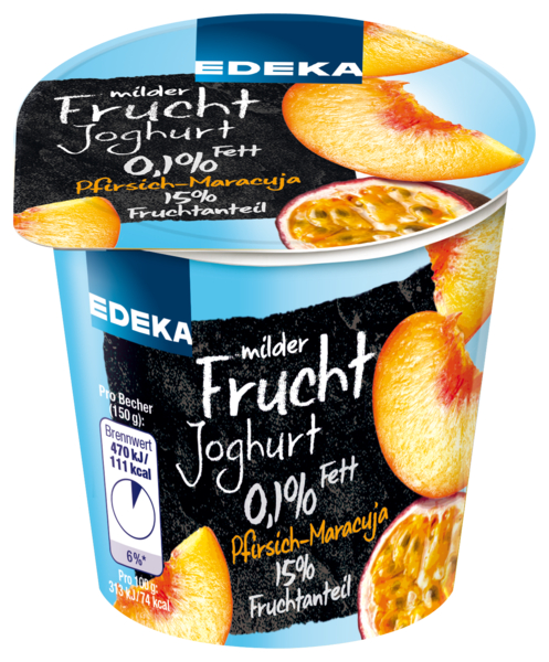 Joghurt 0,1 % Fett, Pfirsich Maracuja, Januar 2018