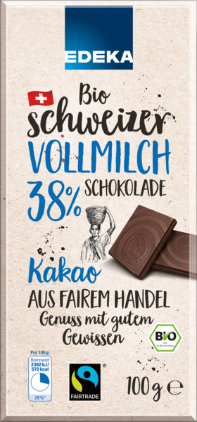 Schweizer Edel Vollmilch 33% Cacao, Januar 2018