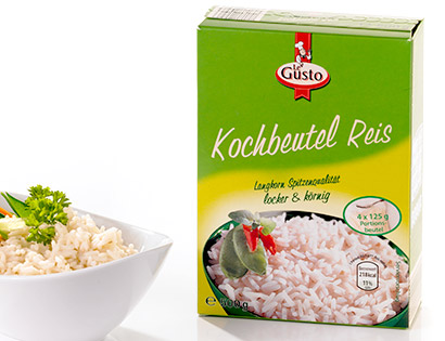 Kochbeutel Reis, 4x 125 g, Dezember 2013