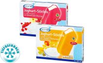 Joghurt-Stieleis mit Orangen-Nektarinen-Fruchtüberzug, Juli 2012