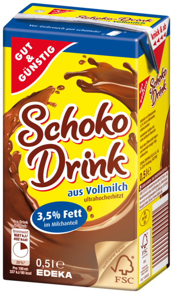 Schoko Drink 3,5 % Fett, Januar 2018