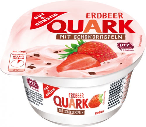 Erdbeer Quark mit Schokoraspeln, Januar 2018
