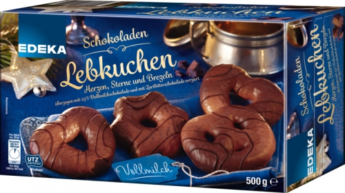 Schokoladenlebkuchen Vollmilch Herzen, Sterne & Brezeln, Januar 2018