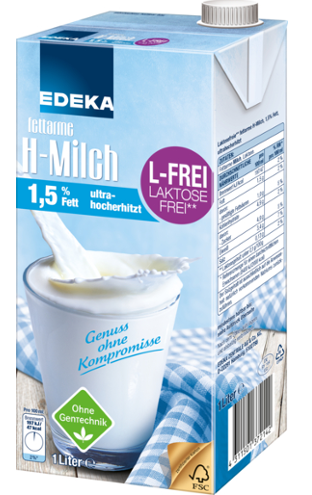 Laktosefreie fettarme H-Milch, Juli 2017