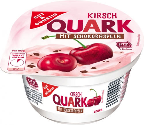 Kirsch Quark mit Schokoraspeln, Januar 2018