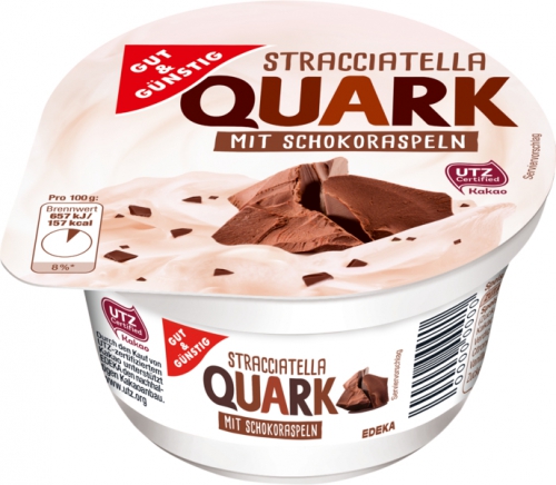 Stracciatella Quark mit Schokoraspeln, Januar 2018
