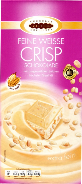 Feine weiße Crisp Schokolade, Januar 2013