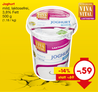 Joghurt mild, laktosefrei, 3,8% Fett, November 2017