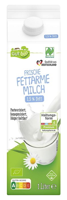 frische Fettarme Milch, 1,5% Fett, August 2023