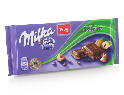 Milka Alpenmilch-Schokolade Haselnuss, Februar 2014