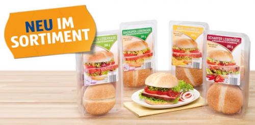 Burger,  Käse-Leberkäse mit Gourmet Senfsauce , Februar 2014