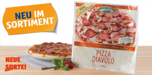 Steinofen-Pizza Diavolo, frisch, Februar 2014