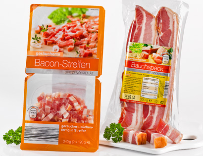 Bacon-Streifen oder Bauchspeck, M�rz 2014