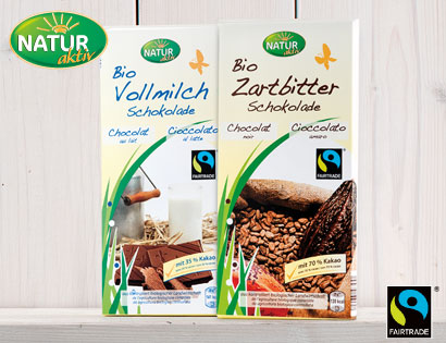Bio-Zartbitterschokolade, 70 % Kakao, FAIRTRADE, Mai 2014