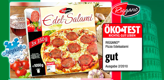 Edel-Salami-Pizza, 3x 350 g, Juli 2010
