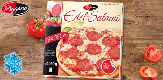 Edel-Salami-Pizza, 3x 350 g, Dezember 2012