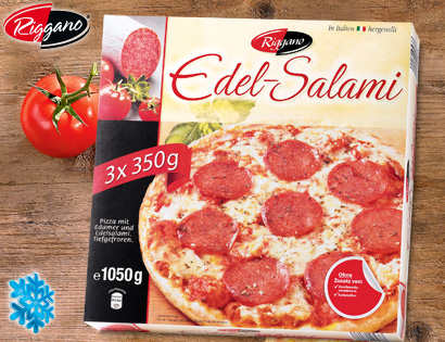 Edel-Salami-Pizza, 3x 350 g, Mai 2013