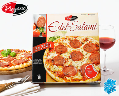 Edel-Salami-Pizza, 3x 350 g, August 2014