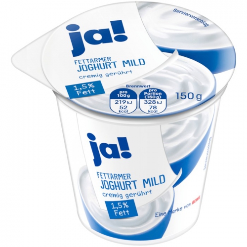Fettarmer Joghurt mild, 1,5 % Fett, Oktober 2017