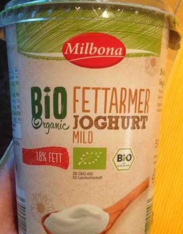 Bio fettarmer Joghurt mild, 1,8% Fett, Oktober 2017
