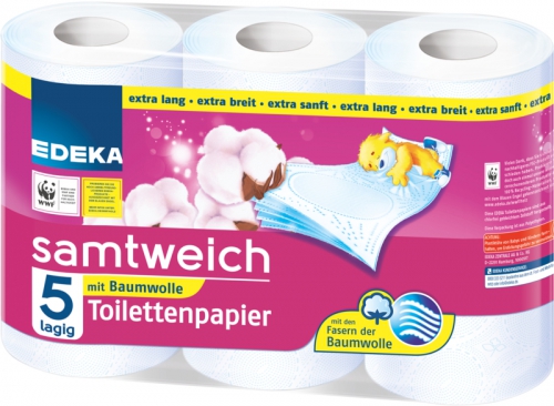 Toilettenpapier samtweich 5-lagig, 130 Blatt, Dezember 2017
