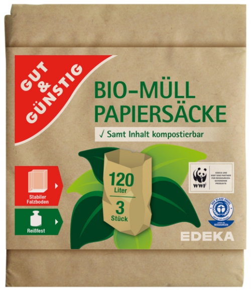 Bio-Müll Papiersäcke 120 Liter, Januar 2018