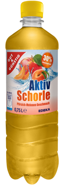 Aktiv-Schorle Pfirsich-Melone 0,75l, Januar 2018