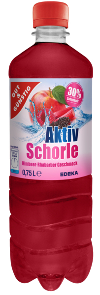 Aktiv-Schorle Himbeer-Rhabarber 0,75l, Januar 2018
