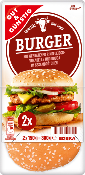 Burger mit Rindfleisch, Januar 2018