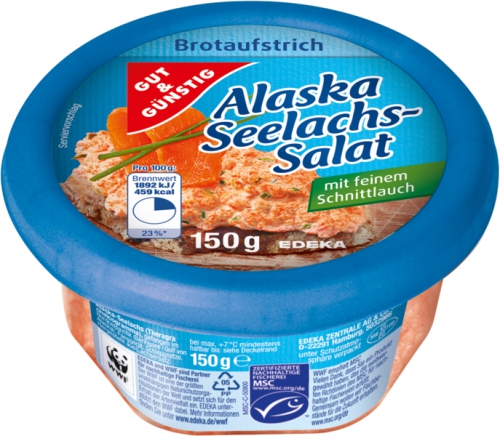 Brotaufstrich Alaska-Seelachs-Salat, Januar 2018