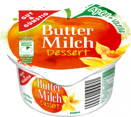 Buttermilch-Dessert Apfel-Vanille, Januar 2018