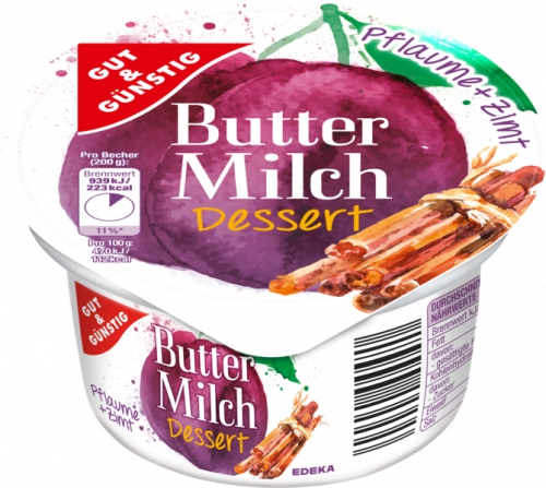 Buttermilch-Dessert Pflaume-Zimt, Januar 2018