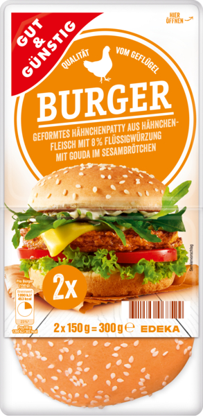 Burger mit Hähnchenfleisch, Januar 2018