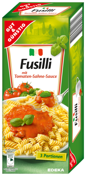 Fusilli mit Tomaten-Sahne-Sauce, Februar 2018