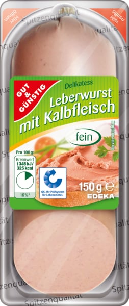 Leberwurst mit Kalbfleisch fein, Mai 2018