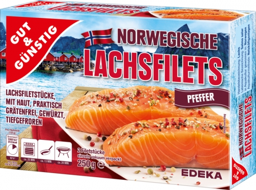 Norwegische Lachsfilets Pfeffer, Februar 2018
