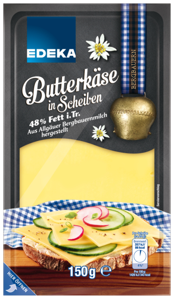 Butterkäse in Scheiben, Mrz 2018