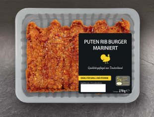 Puten-Rib-Burger, mariniert, Juni 2018