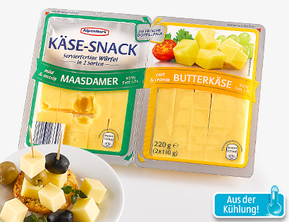 Käse-Snack in Würfeln, 2x 110 g, Mai 2014